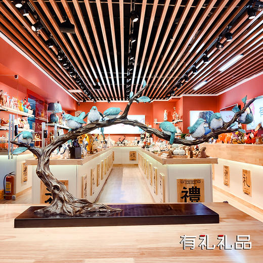 立春/金雀报喜 出口级铜艺 新中式纯铜摆件客厅书房办公室装饰品 铜艺 创意 摆件 商品图0