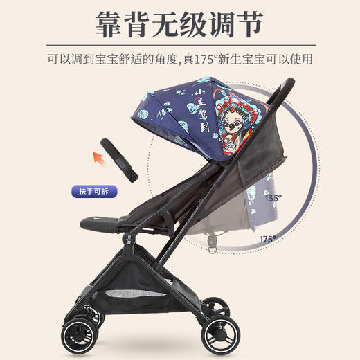 荟智婴儿推车轻便便携可坐可躺折叠高景观四轮推车HC588 商品图2