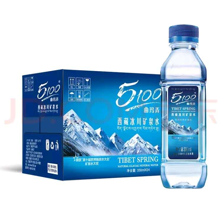 5100西藏冰川水 天然冰川矿泉水1.5L*12瓶/箱 小分子弱碱性饮用水瓶装水整箱装1.5升