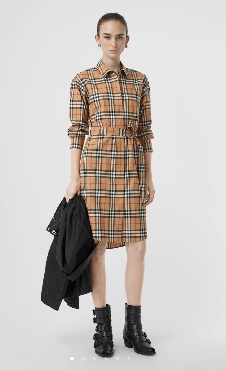 巴宝莉原厂渠道硬货女士长袖衬衫裙