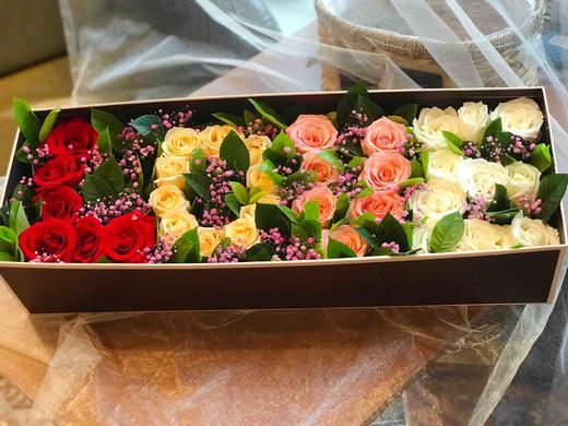 【初心不负】LOVE四色玫瑰➕满天星豪华浪漫高端礼盒 商品图1