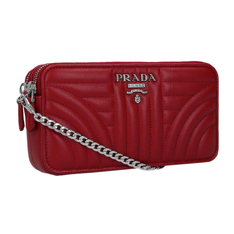 全球购轻奢】Prada 普拉达女士红色斜挎包1DH010-2B0X-F068Z 1件/盒