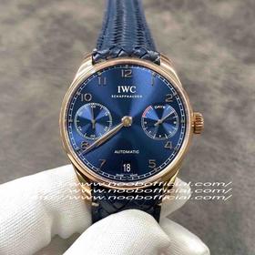 N 新款葡七IW500713整体深蓝色调，搭配玫瑰金表壳！高感展露无遗最新搭配的BV款编织皮带时尚气质倍增前后蓝宝石镜面搭载级52010克隆机芯 功能一致直径42mm