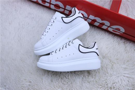 【广东版 芯片版本 麦昆系列 】Alexander McQueen/麦昆 亚历山大麦昆厚底板鞋 白黑滴塑 商品图0