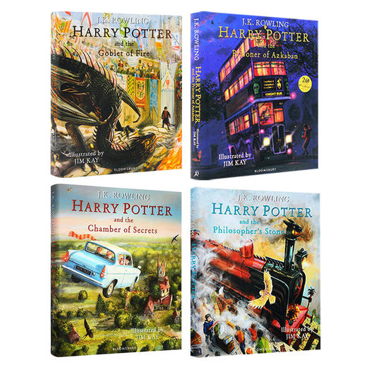 英文原版 哈利波特1 2 3 4精装彩绘插图收藏版 Harry Potter 哈利波特与魔法石 密室 阿兹卡班的囚徒 英文版艺术画册 正版进口书籍 商品图1