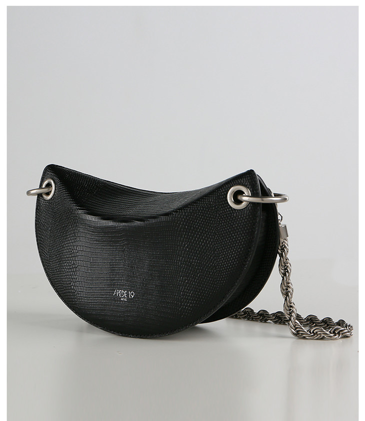 crescent黑色蜥蜴纹豌豆包