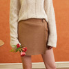 欧芮儿女 女装简约杏色半身裙不规则a字裙女短裙 商品缩略图0