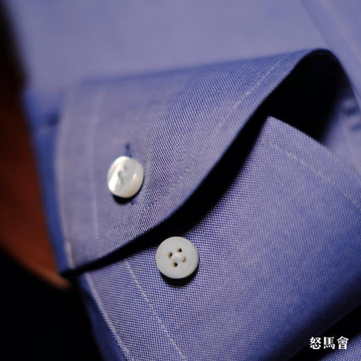 Canclini Jane 90支双股埃及棉牛津纺蓝色意式工艺衬衫 商品图2