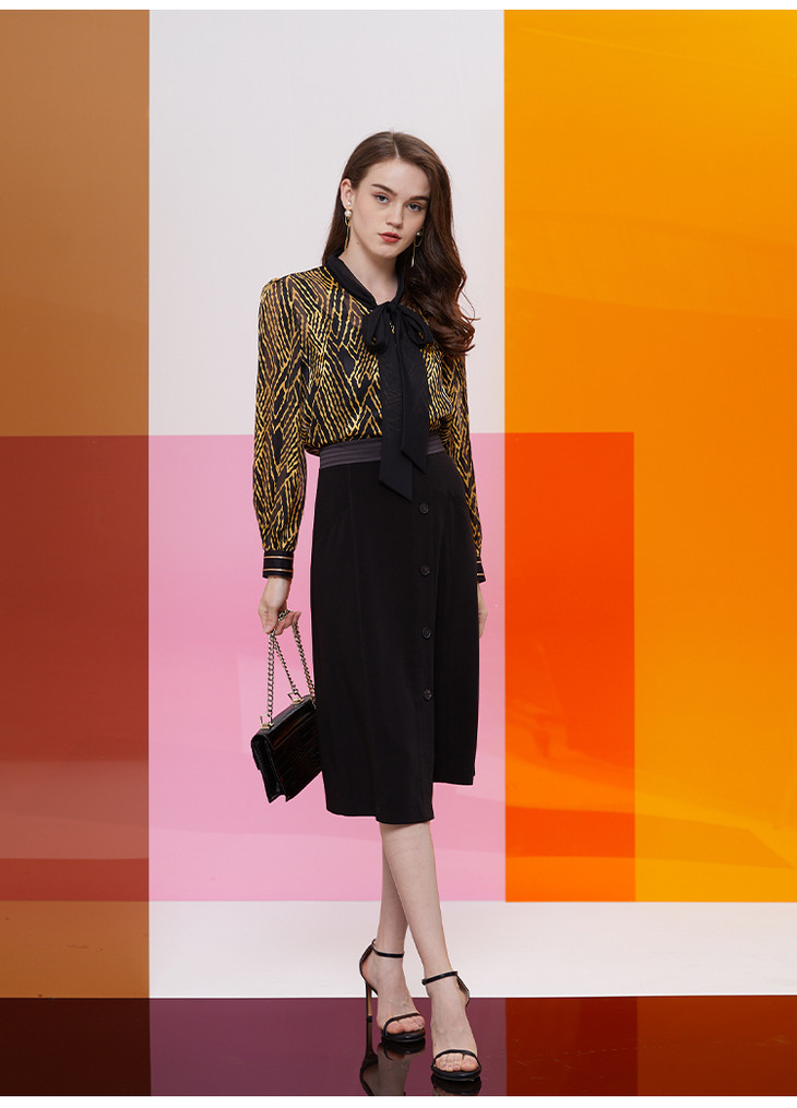 蕾朵 秋季新款百搭时尚造型感半裙8l2acc-b20190- - 蕾朵女装专卖店