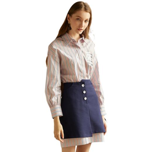 欧芮儿新款女装长袖条纹衬衫女 商品图4