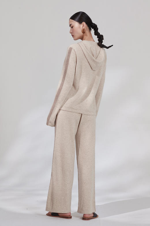 疗愈羊绒| 撞织带休闲连帽衫 SJF18W101N 商品图4