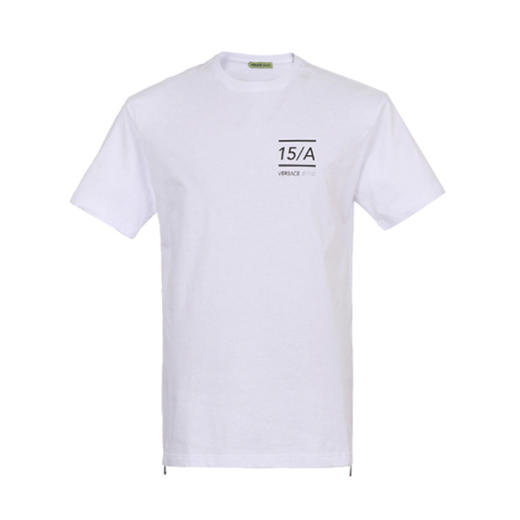 VERSACE JEANS 范思哲 男士棉质圆领字母短袖T恤 白色 B3GTB76F 36610 003 商品图0