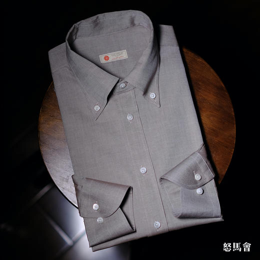 Canclini 90支双股埃及棉牛津纺褐色意式工艺衬衫 商品图1