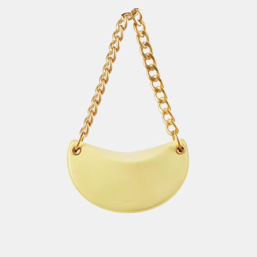 crescent鹅黄色漆皮豌豆包