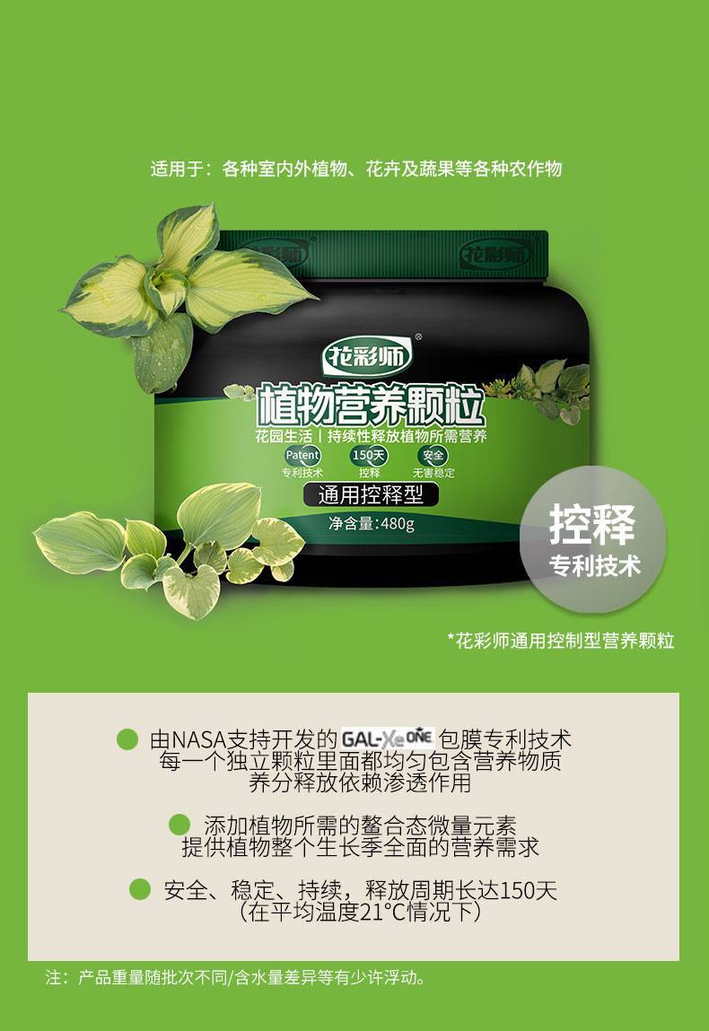 花彩师 通用型颗粒控释肥 480g/罐