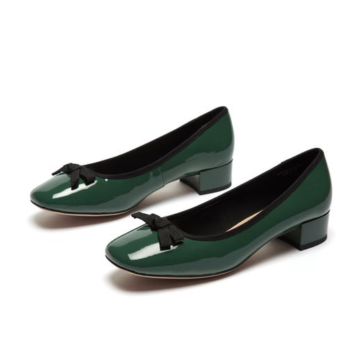 西村名物秋季新款优雅中跟蝴蝶结芭蕾鞋X20CE30421 商品图0