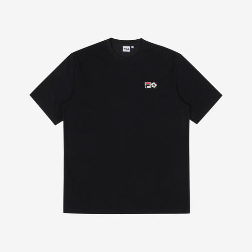 FILA斐乐韩国设计师款小花LOGO宽松短袖FS2RSC2T05X_BLKJPY带授权招加盟代理 商品图0