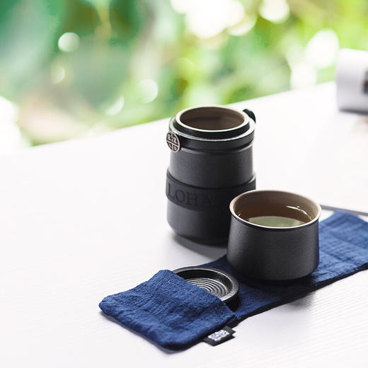 陆宝陶瓷茶具旅行泡茶杯乐享杯办公室一人便携茶具快客杯一壶一杯 商品图3