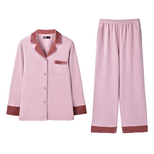 皇家丽美秋季新品小方领简约优雅分体开衫睡衣女柔软保暖家居服JJT9527 商品图0