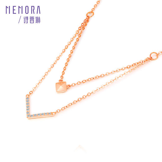 【一口价福利款】玫瑰色18K金钻石套链KN018107 商品图2