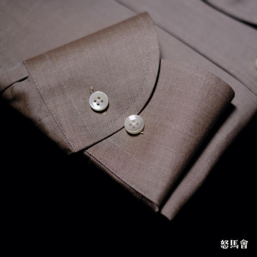 Canclini 90支双股埃及棉牛津纺褐色意式工艺衬衫 商品图2