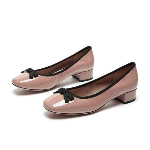 西村名物秋季新款优雅中跟蝴蝶结芭蕾鞋X20CE30421 商品图2