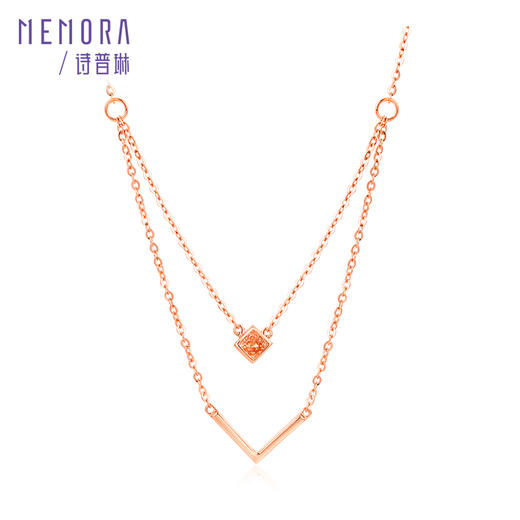 【一口价福利款】玫瑰色18K金钻石套链KN018107 商品图1