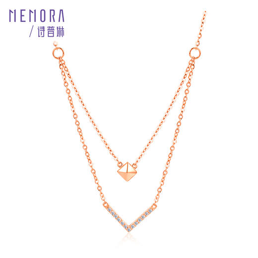 【一口价福利款】玫瑰色18K金钻石套链KN018107 商品图0