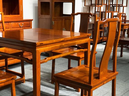 红桥红  家具严选  缅甸花梨（大果紫檀）  【88方桌五件套】 商品图3