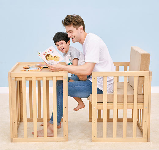 英氏实木婴儿床儿童床BB床百变床多功能新生儿床游戏床184A0771 商品图4