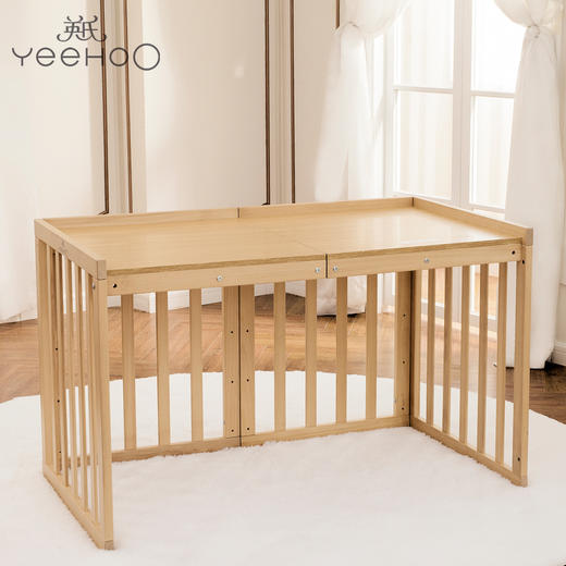英氏实木婴儿床儿童床BB床百变床多功能新生儿床游戏床184A0771 商品图0