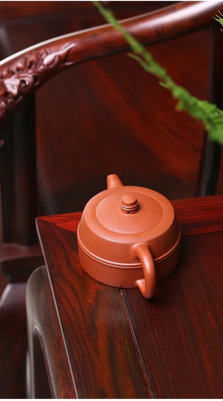 紫砂壶双线井栏壶底槽青240cc万志强全手工制作