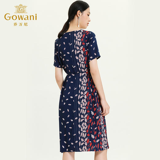 乔万尼夏季桑蚕丝连衣裙端庄优雅印花真丝中长裙时尚气质EN2E612 商品图3