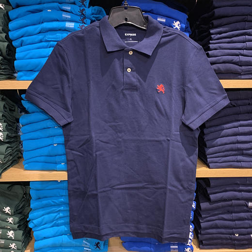 20春夏新款 纽约大宝 express 男士小狮子logo刺绣短袖polo衫