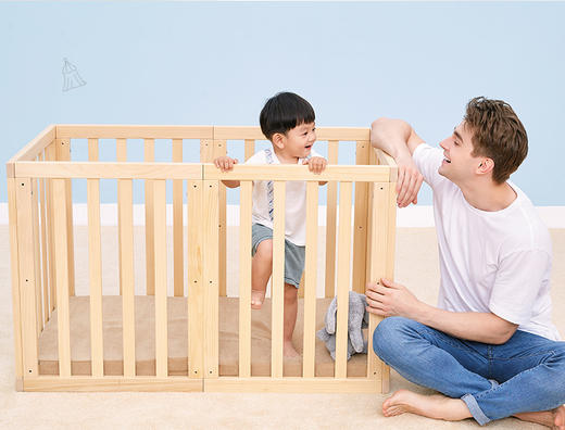 英氏实木婴儿床儿童床BB床百变床多功能新生儿床游戏床184A0771 商品图1