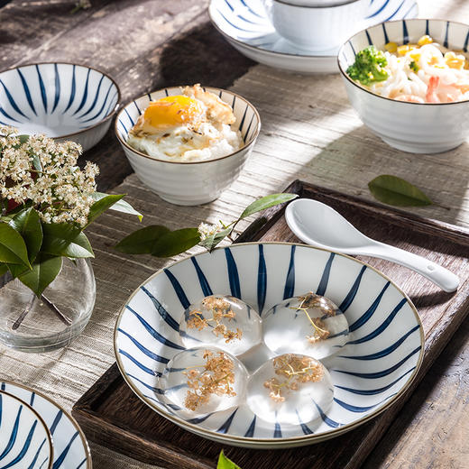 「日式手绘瓷器餐具」16件套日式和风千叶草手绘餐具套装 盘子/碗 商品图4