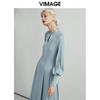 VIMAGE纬漫纪秋款时尚舒适修身显瘦纯色百搭A摆连衣裙女V1407019 商品缩略图4