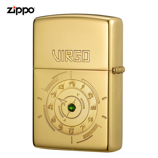 zippo打火机官方直营十二星座众神之力黄金版礼盒带徽章