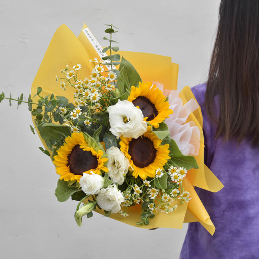 精品花礼向日葵混搭花束