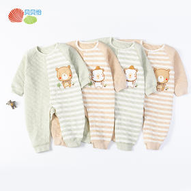 贝贝怡秋冬宝宝连体衣加厚可爱哈衣爬爬服