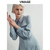 VIMAGE纬漫纪秋款时尚通勤纯色百搭修身收腰显瘦连衣裙女V1407018 商品缩略图1