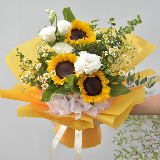 精品花礼向日葵混搭花束