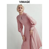 VIMAGE纬漫纪秋款时尚舒适修身显瘦纯色百搭A摆连衣裙女V1407019 商品缩略图9
