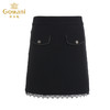乔万尼半裙秋季新款小香风半裙设计感小众裙子拼接黑色半身裙ES3D516 商品缩略图4