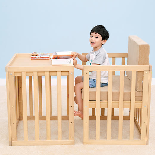 英氏实木婴儿床儿童床BB床百变床多功能新生儿床游戏床184A0771 商品图5