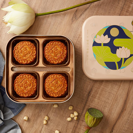 【9.26直播间】720g 澳门英记双黄白莲蓉月饼 礼盒 商品图1