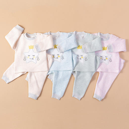 贝贝怡儿童保暖内衣套装加厚女宝宝冬装婴儿夹棉洋气男秋衣睡衣裤BB8211
 商品图5