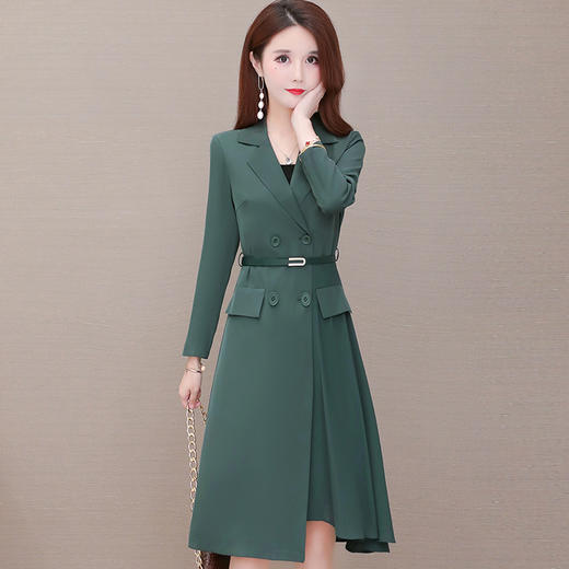 ywe ked932f39乔其纱风衣式连衣裙气质减龄