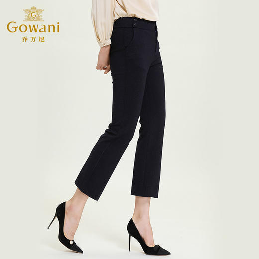 乔万尼新款裤子微喇双排扣设计感休闲气质高腰显瘦显高长裤ES3F509 商品图1