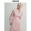 VIMAGE纬漫纪秋款时尚通勤纯色百搭修身收腰显瘦连衣裙女V1407018 商品缩略图5